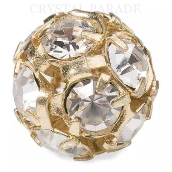 Preciosa Rondelle Ball Gold Plated - Clear Crystal