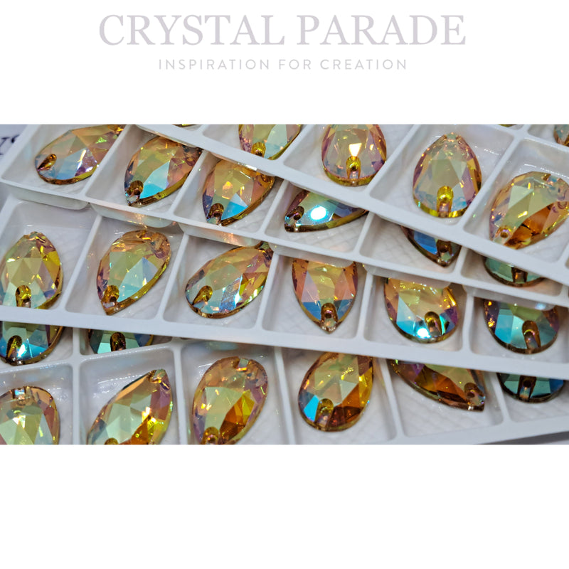 Zodiac Crystal Peardrop Sew on Stone - Crystal Sun
