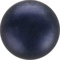 Preciosa Round Half Drilled Pearl - Dark Blue
