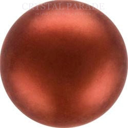Preciosa Round Half Drilled Pearl - Dark Copper