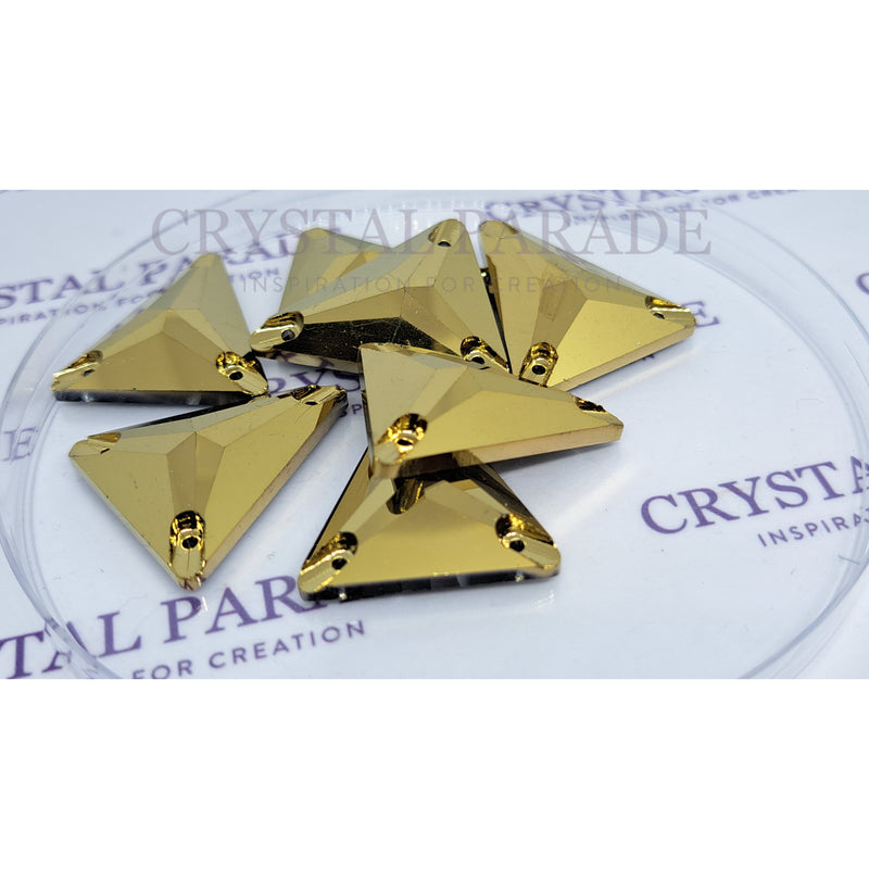 Zodiac Crystal Slim Triangle Sew on Stone Dorado