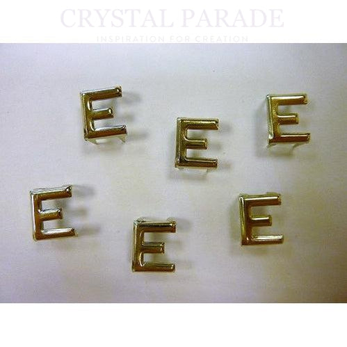 Silver Metallic Alphabet Rivet Stud 1 Piece - E