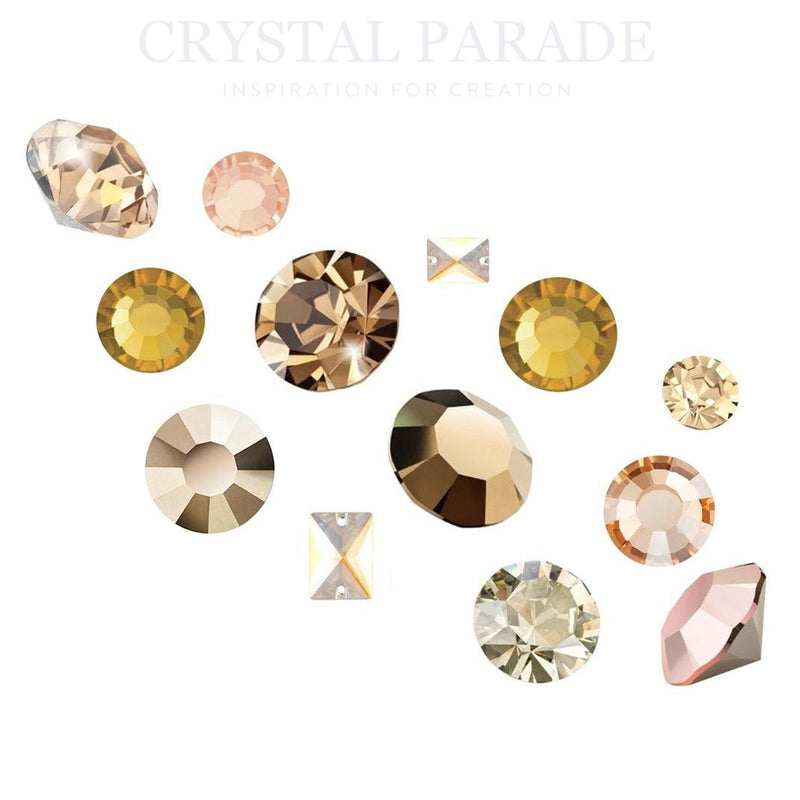 Preciosa 3D Crystal Mix Pack of 100 - Golden