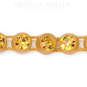 Preciosa Plastic Banding Topaz Crystal in Gold Cup SS12