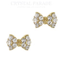 Swarovski Crystal Bow Charm 1 Pair - Clear / Gold
