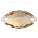 Zodiac Crystal Navette Sew on Stone - Golden Shadow