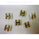 Silver Metallic Alphabet Rivet Stud 1 Piece - H