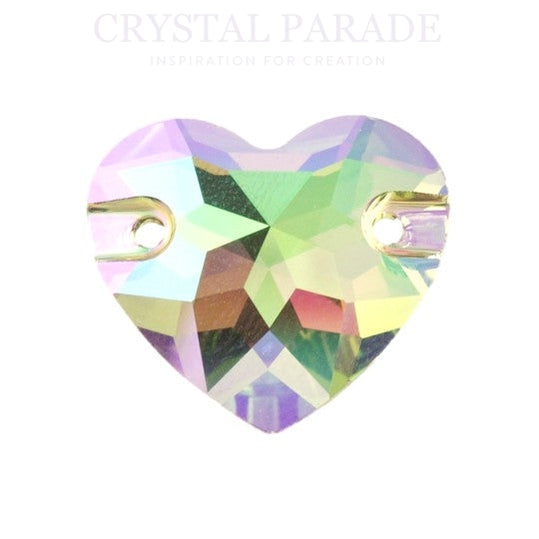 Zodiac Crystal Love Heart Sew on Stone - AB