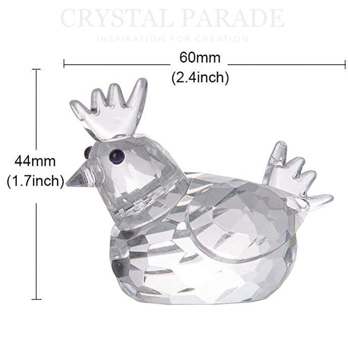 Crystal Glass Hen Figurine Ornament