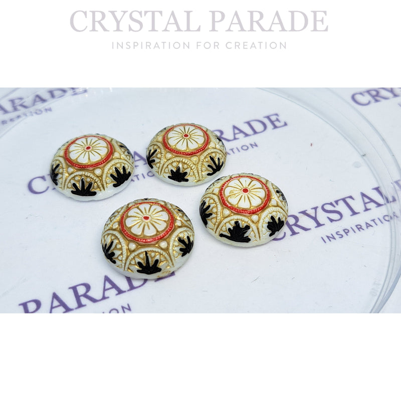 Preciosa Mosaic Ornate Cabochons 14mm and 18mm