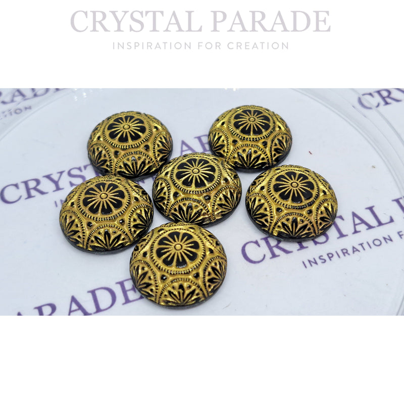 Preciosa Mosaic Ornate Cabochons 14mm and 18mm