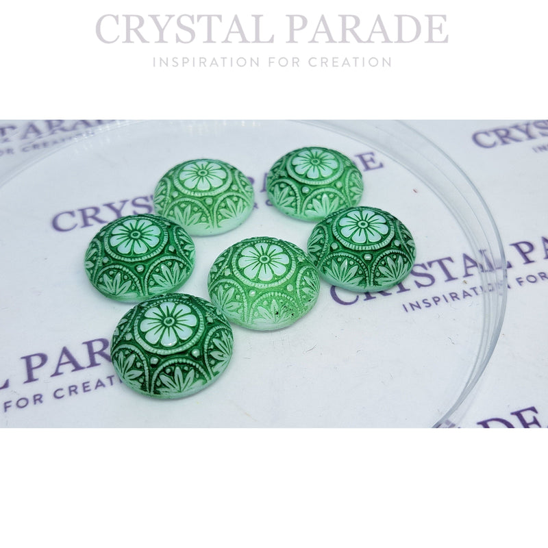 Preciosa Mosaic Ornate Cabochons 14mm and 18mm