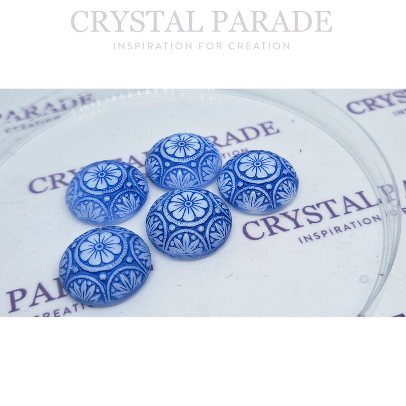 Preciosa Mosaic Ornate Cabochons 14mm and 18mm