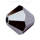 Preciosa Bicone Bead Jet Hematite Half