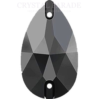 Zodiac Crystal Peardrop Sew on Stone - Jet Hematite