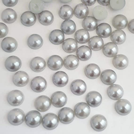 Zodiac Flatback Pearls - Light Silver Grey (P17)