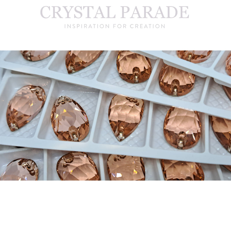 Zodiac Crystal Peardrop Sew on Stone - Light Peach