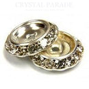 Preciosa Silver Round Fancy Rondelle Clear Crystal