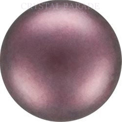 Preciosa Round Half Drilled Pearl - Light Burgundy