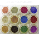 Mini Caviar Beads 5g in handy storage pot - Tray of 12 Metallics and Jewel Tones