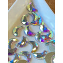 Zodiac Crystal Moon Shape 5 x 8mm AB Pack of 20
