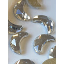 Zodiac Crystal Moon Shape 5 x 8mm Clear Pack of 20
