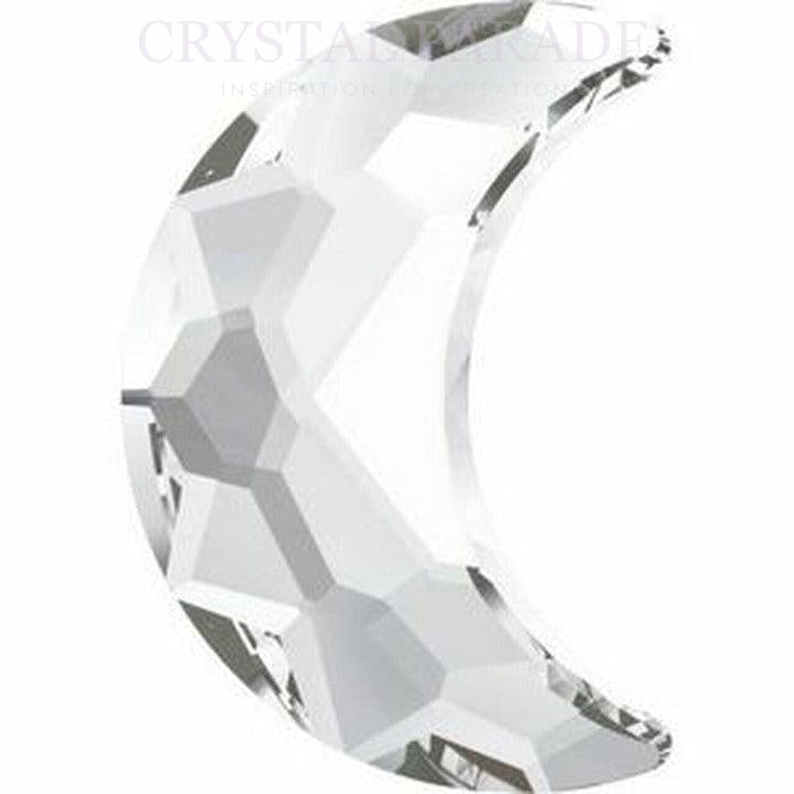 Zodiac Crystal Moon Shape 5 x 8mm Clear Pack of 20