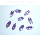 Resin Navette Sew on Stone 24 x 11mm Pack of 20 - Light Amethyst