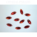 Resin Navette Sew on Stone 24 x 11mm Pack of 20 - Light Siam