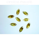 Resin Navette Sew on Stone 24 x 11mm Pack of 20 - Light Topaz