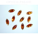 Resin Navette Sew on Stone 24 x 11mm Pack of 20 - Tangerine