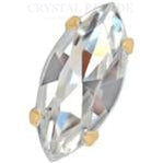Preciosa Navette Clear Crystal in Rose Gold Setting
