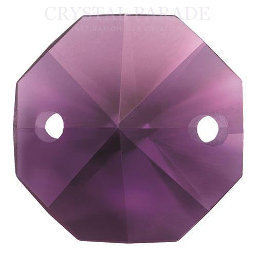 Octagon Chandelier Crystals (Two Holes) - Amethyst