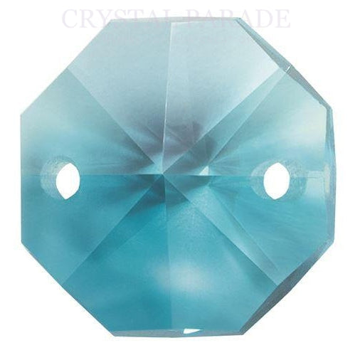 Octagon Chandelier Crystals (Two Holes) - Aquamarine