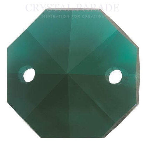 Octagon Chandelier Crystals (Two Holes) - Emerald