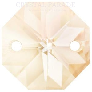 Octagon Chandelier Crystals (Two Holes) - Honey