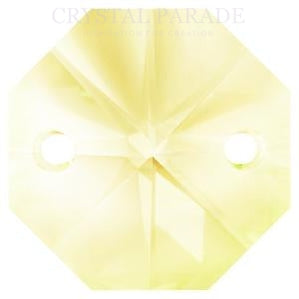 Octagon Chandelier Crystals (Two Holes) - Light Brown