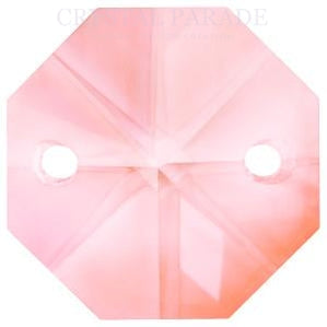 Octagon Chandelier Crystals (Two Holes) - Light Orange