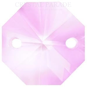 Octagon Chandelier Crystals (Two Holes) - Light Pink