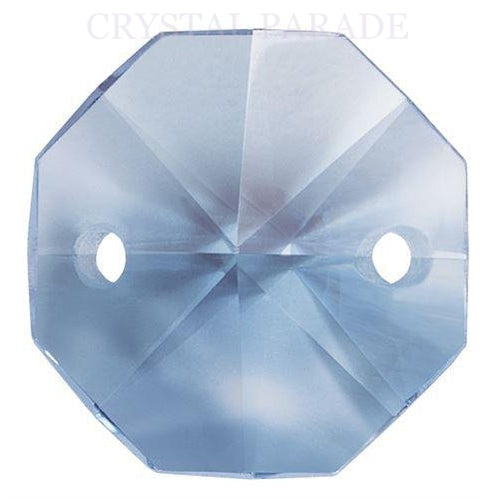 Octagon Chandelier Crystals (Two Holes) - Light Sapphire