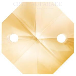 Octagon Chandelier Crystals (Two Holes) - Light Tawny