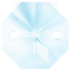 Octagon Chandelier Crystals (Two Holes) - Medium Blue