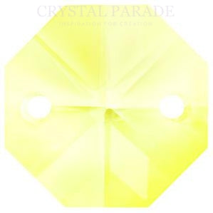Octagon Chandelier Crystals (Two Holes) - Medium Yellow