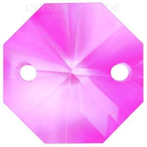 Octagon Chandelier Crystals (Two Holes) - Pink Candy