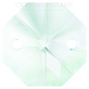 Octagon Chandelier Crystals (Two Holes) - Sage Green