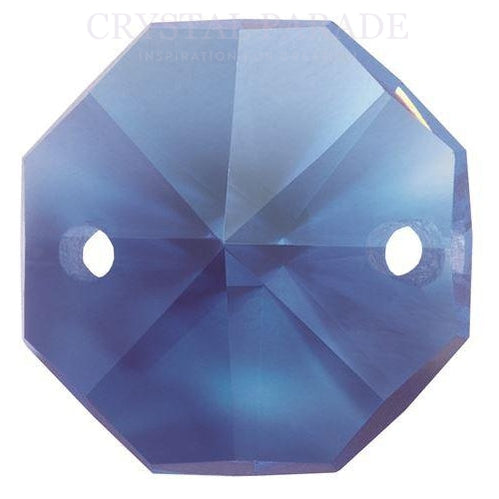 Octagon Chandelier Crystals (Two Holes) - Sapphire