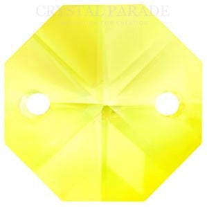 Octagon Chandelier Crystals (Two Holes) - Sharp Yellow
