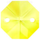 Octagon Chandelier Crystals (Two Holes) - Sharp Yellow