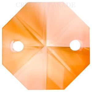 Octagon Chandelier Crystals (Two Holes) - Tangerine