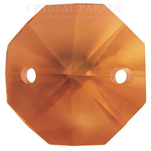 Octagon Chandelier Crystals (Two Holes) - Topaz